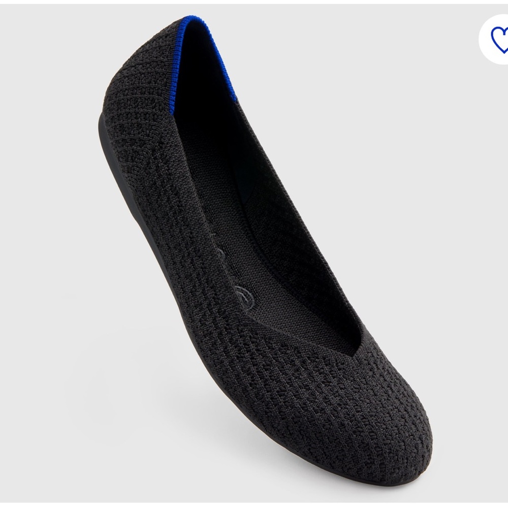 Rothys NWOT Black Honeycomb rounded flat